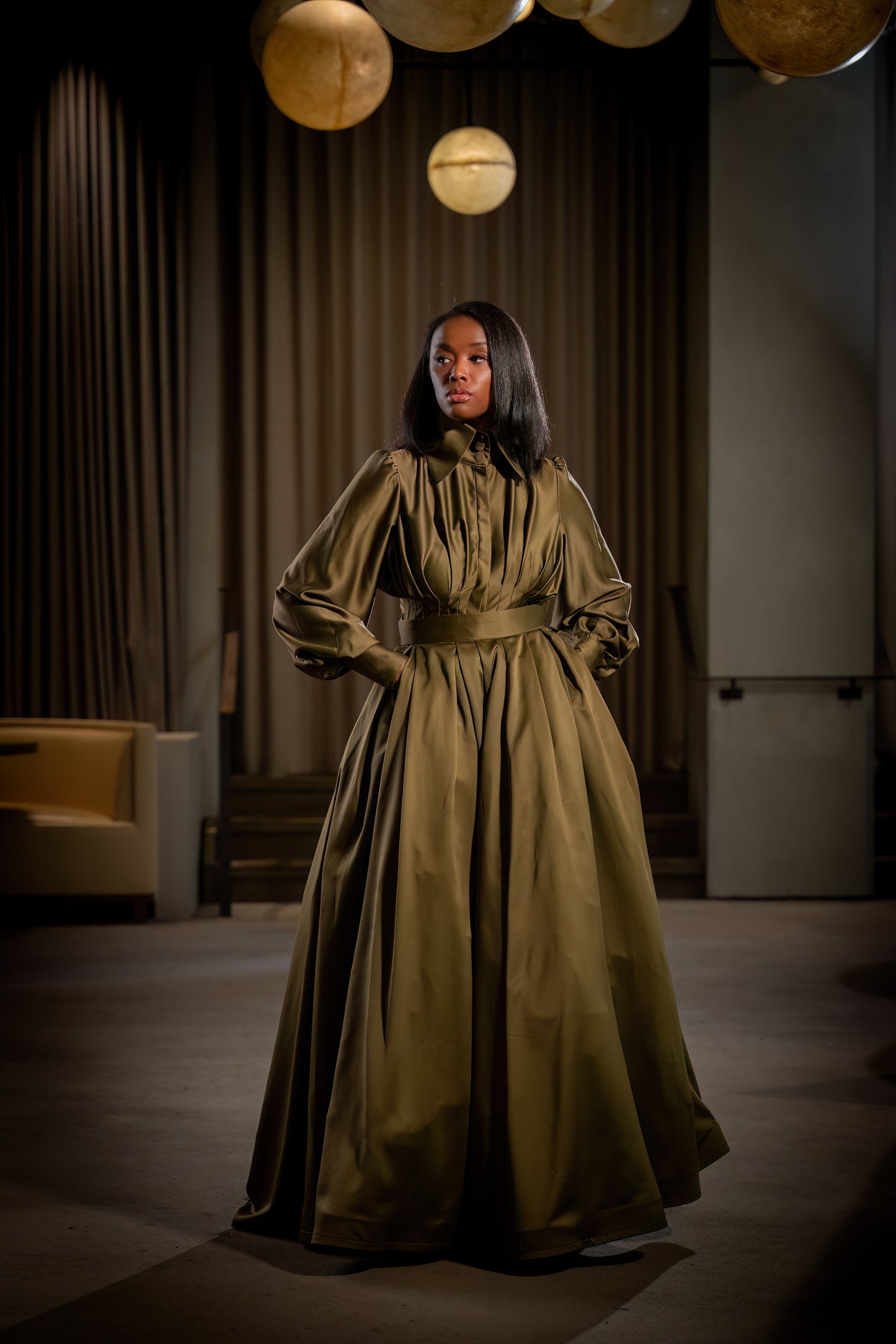 Floor-Length Pleated Skirt