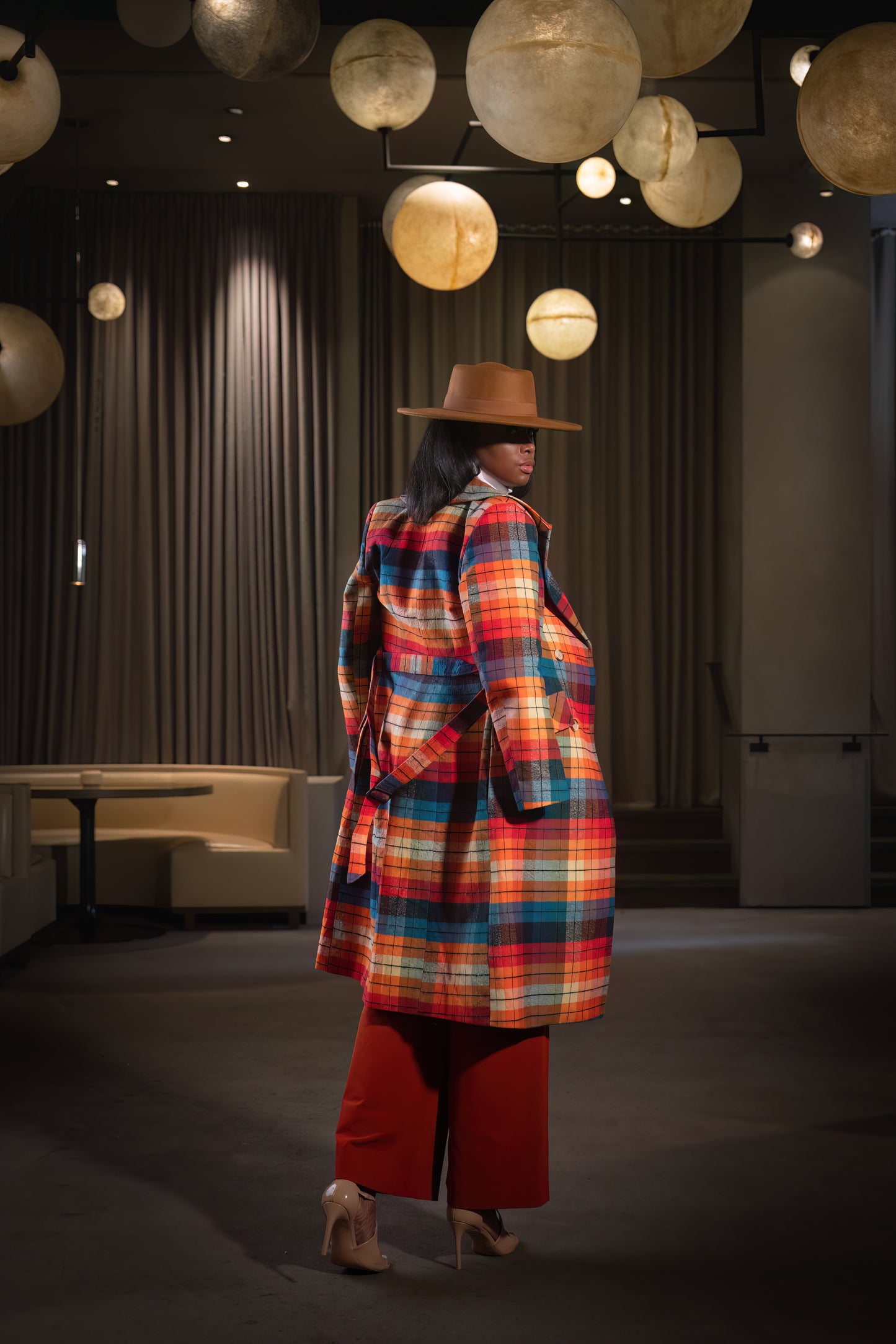 Multi-Color Double-Breasted Coat