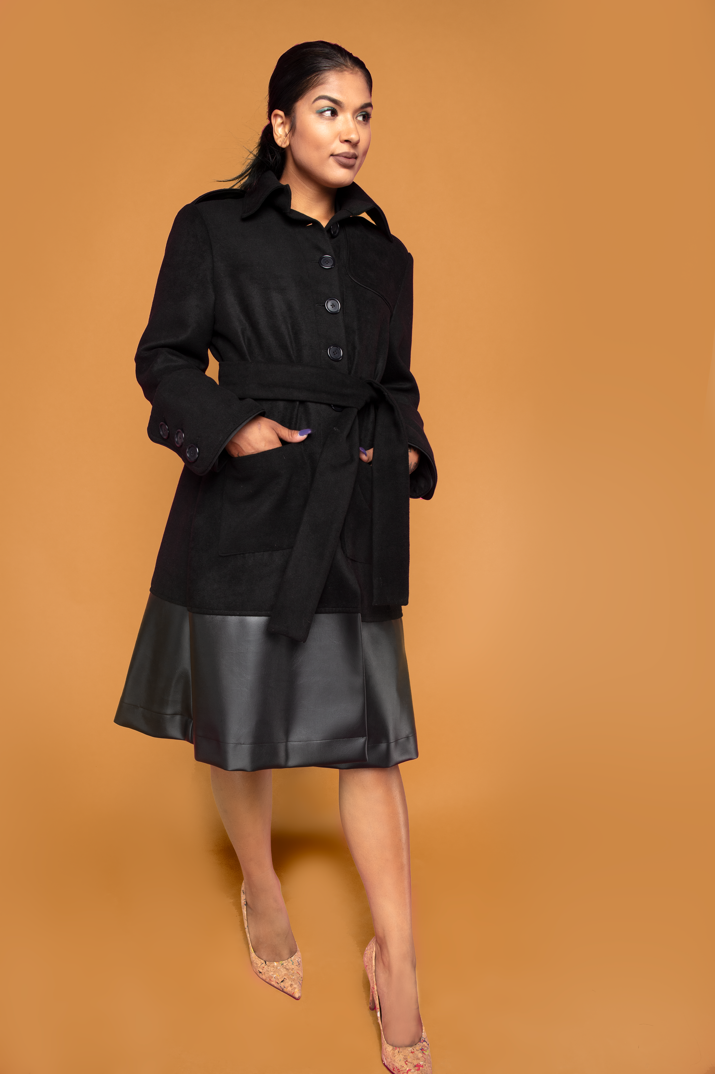Black Dipped Coat