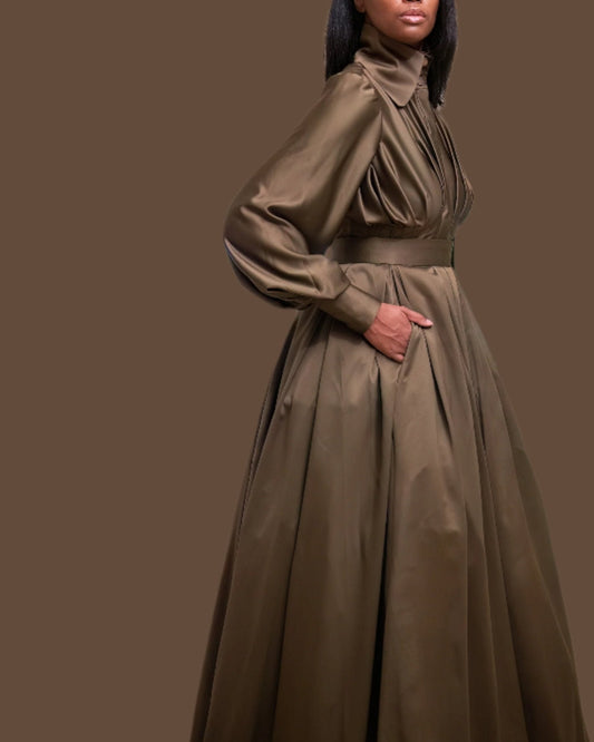 Floor-Length Pleated Skirt